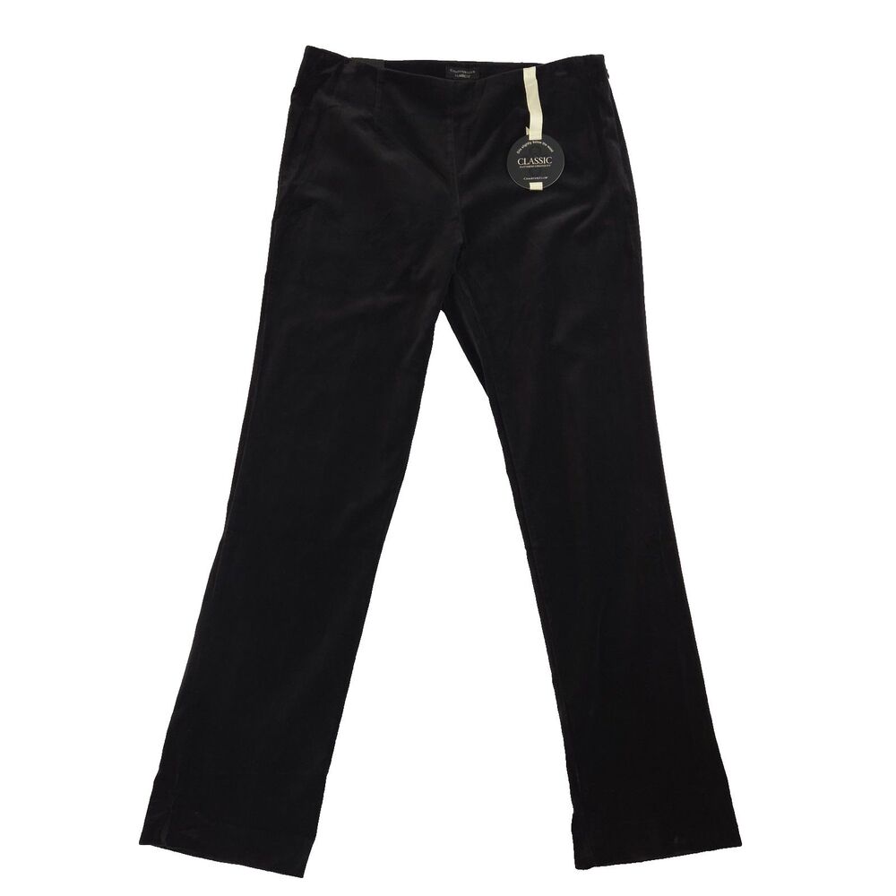 Charter Club Classic Fit Velvet Pants Straight Leg 10 Black Timeless Minimalist